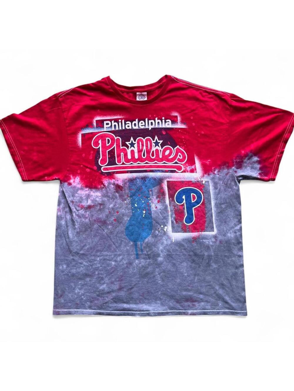 Multicolored Philadelphia Phillies Tie-Dye Graphic T-Shirt
